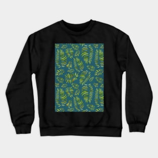 Tropical Forest Leaves Watercolor Painting Crewneck Sweatshirt